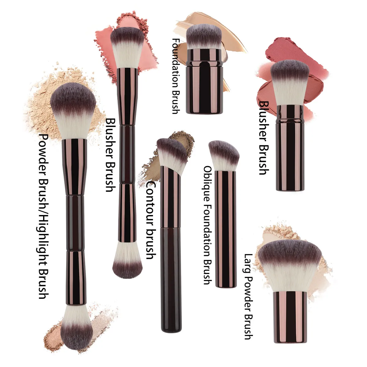 7PCS Makeup Brushes Set Double Head Foundation Brush Face Contour Sculpting Makeup Tool Soft Fluffy Loose Powder Brush — image 1