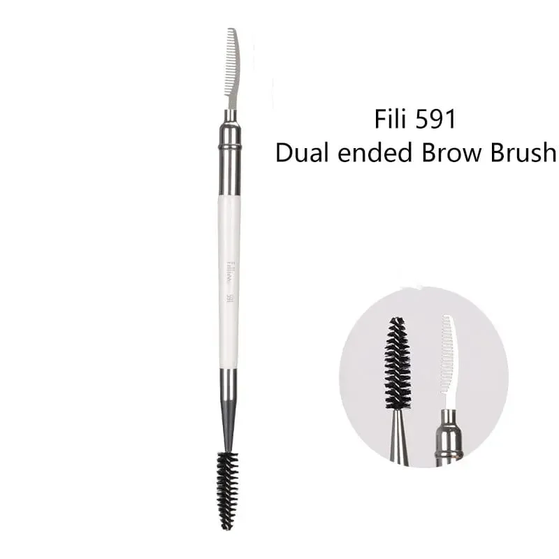 1pc Dual ended Brow Comb Makeup brush Eyebrow Make up brushes stainless steel Eye Lashes roller Eyelashes white Beauty tool 591 — image 1