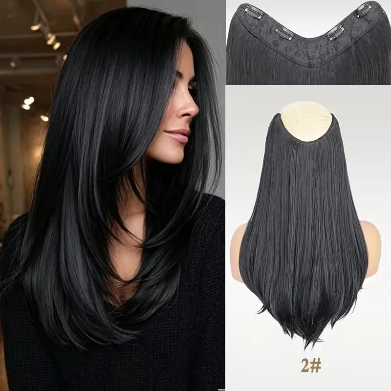 18Inch Synthetic Long Straight Hair Extension 4 Clips Increase Volume Heat-resistant Fake Fashion Hairpiece for Women Daily — image 11