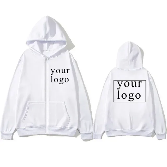 2024 New Fashion Your Own Design Brand Logo/Picture Personalized Custom Anywhere Men Women DIY Zipper cardigan hoodie — image 12