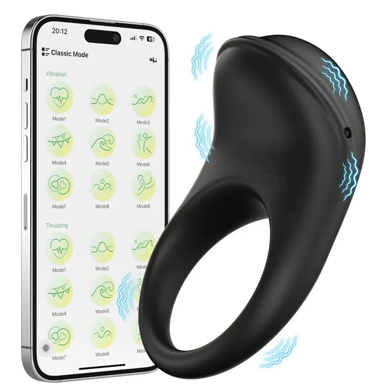 APP Control Vibrator Cock Ring for Men Delay Ejaculation Penis Ring Lock Penisring Cockring Adult Male Sex Toys for Men