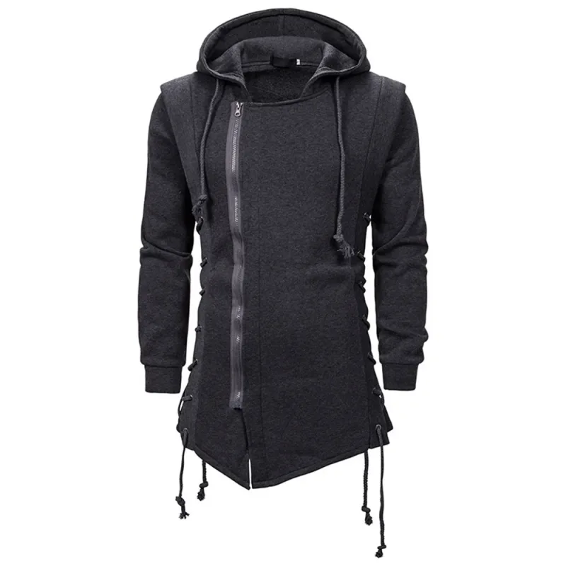New Spring Autumn Men Hooded Hoodies Sweatshirts Casual Solid Long Sleeve Hoodies Men Fashion Zippers Loose Streetwear Outerwear — image 6