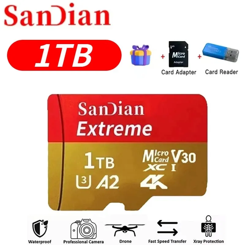 High-Speed Storge SD-kort 128GB Originalt Micro TF-kort 512GB Klasse 10 High Speed Transfer til kamera/pc/telefon — image 9