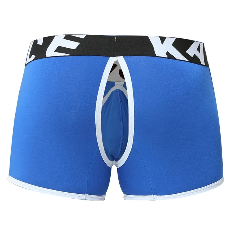 Mens Sexy Boxer Underwear Open Back Underpants Removable U Convex Pouch Panties Middle Waist Knickers — image 8