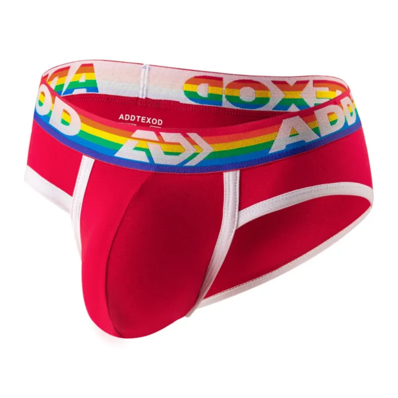 Sexy Men Underwear Rainbow Belt Multi Colored Youth Low Waist U Convex Pouch Brief Teenager Cotton Breathable Comfortable Bikini — image 3