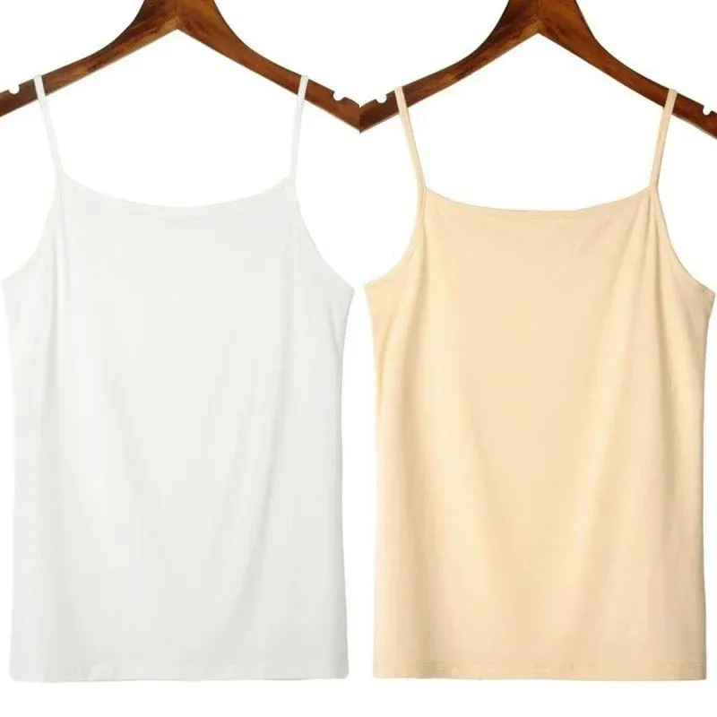 Effen Kleur Mouwloos Hemdje Vest Casual Basic Slanke Tank Top Alle Match Dagelijks Dames Zomer Mode Streetwear Tops Ondergoed — image 13