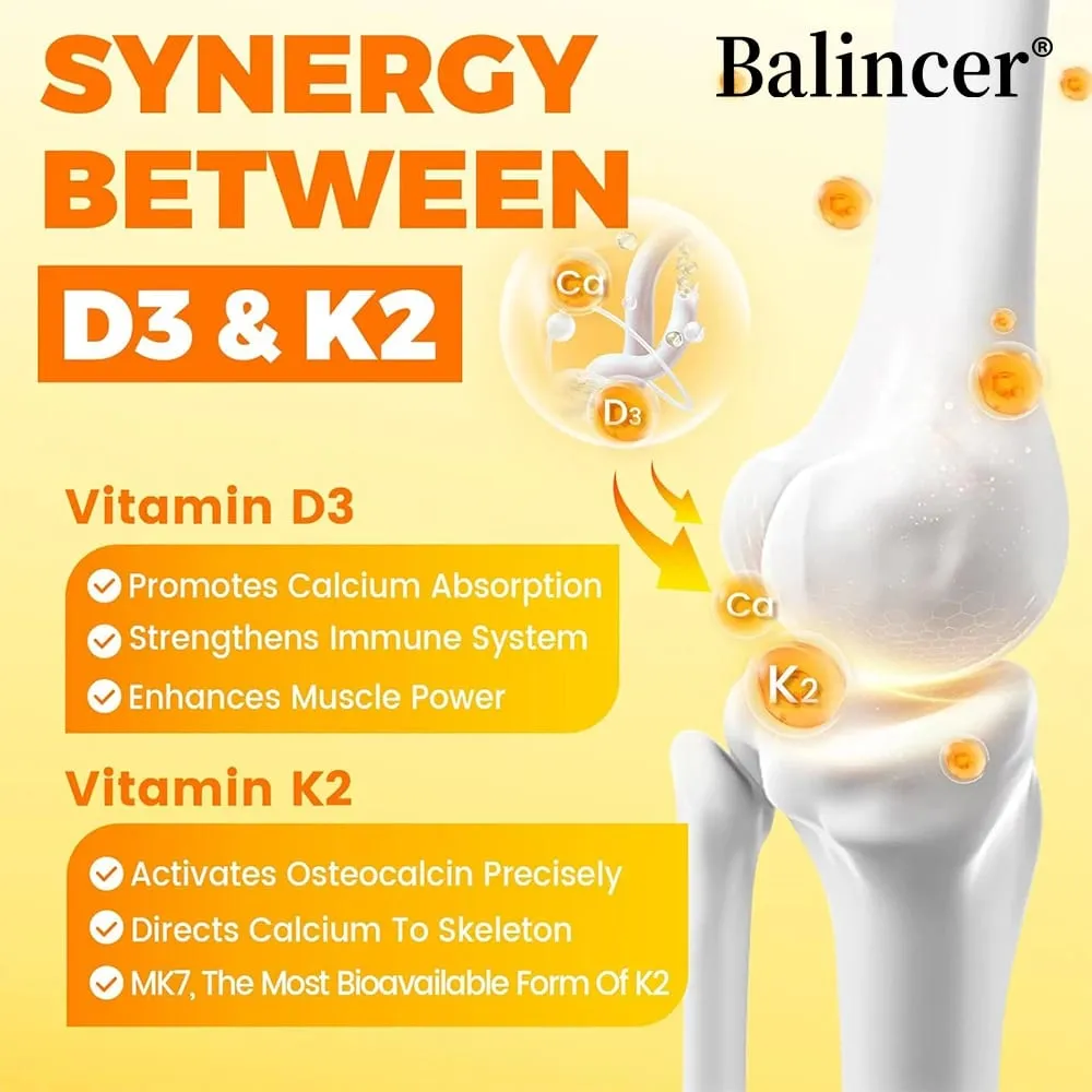 Vitamin D3 5000 IU & K2 MK7 100mcg Infused with Virgin Coconut Oil 2 in 1 Formula Non-GMO | No Gluten — image 4