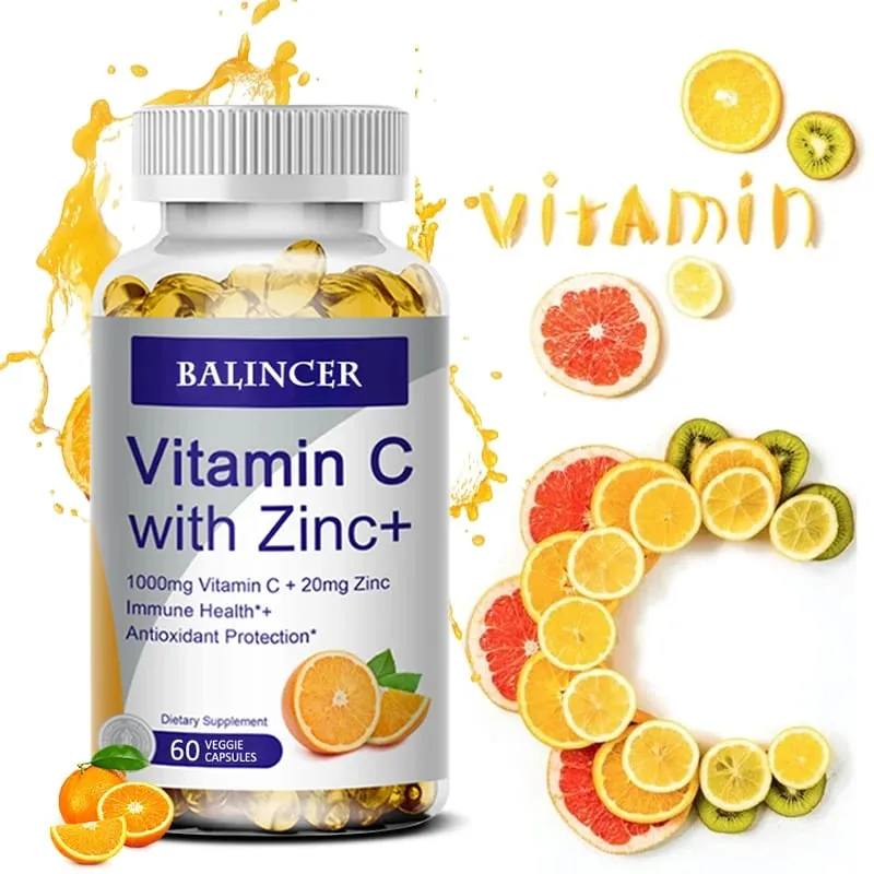 Vitamin C with Zinc Bioavailable Ascorbic Acid Zinc Oxide Non-GMO and Gluten-Free Supplement — image 1