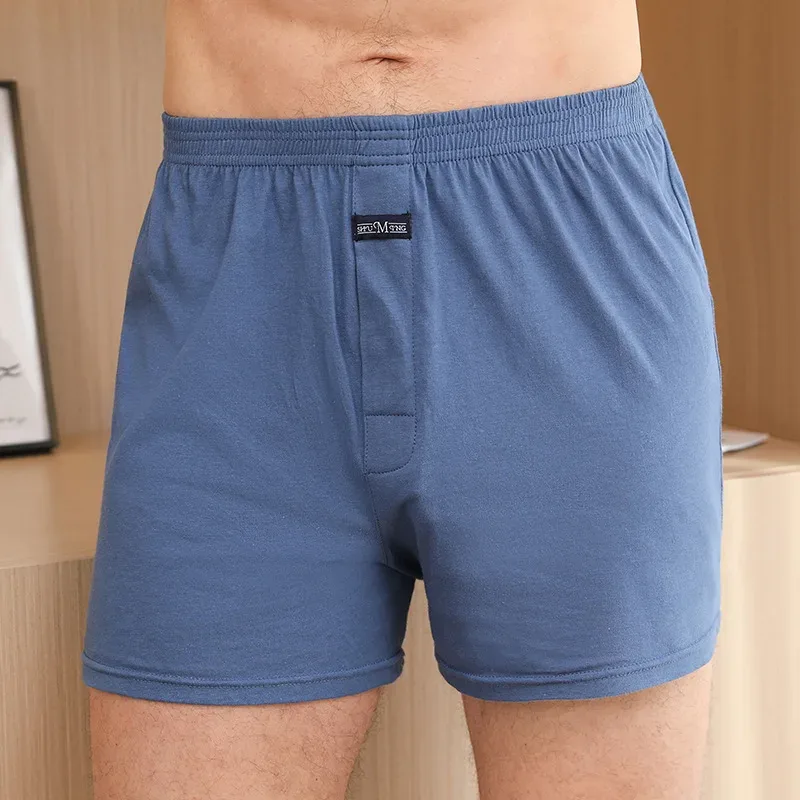 Boxer homme Pantie Lot sous-vêtement ample grand court coton grande taille sous-vêtements pour homme Boxer slip solide moyen homme Boxer — image 3