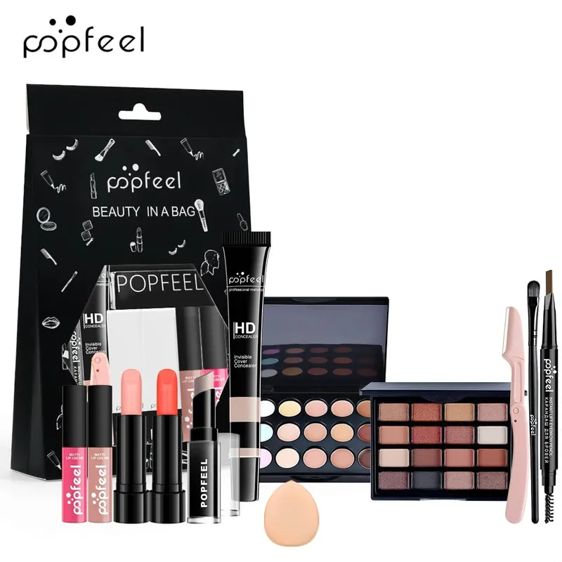 Long-Lasting Makeup Essentials Versatile Paste Complete Face Makeup Gift Bag Glamorous Makeup Collection For Makeup Beginners