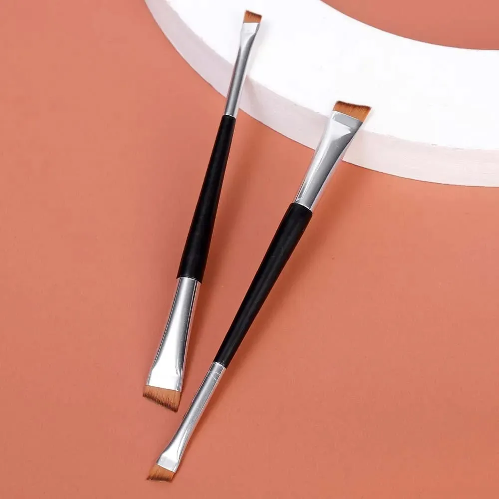 Professional Eyebrow Brush Eyeliner Angled Flat Head Blade Eye Liner Brow Contour Makeup Brushes Double-head Make Up Tools 15pcs — image 6