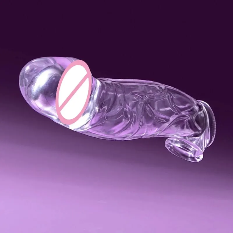 3 Size Reusable Penis Sleeve Soft Clear Cock Sleeve Penis Extender Adult Sex Toys for Men Women Durable Penis Enlarger Male — image 5