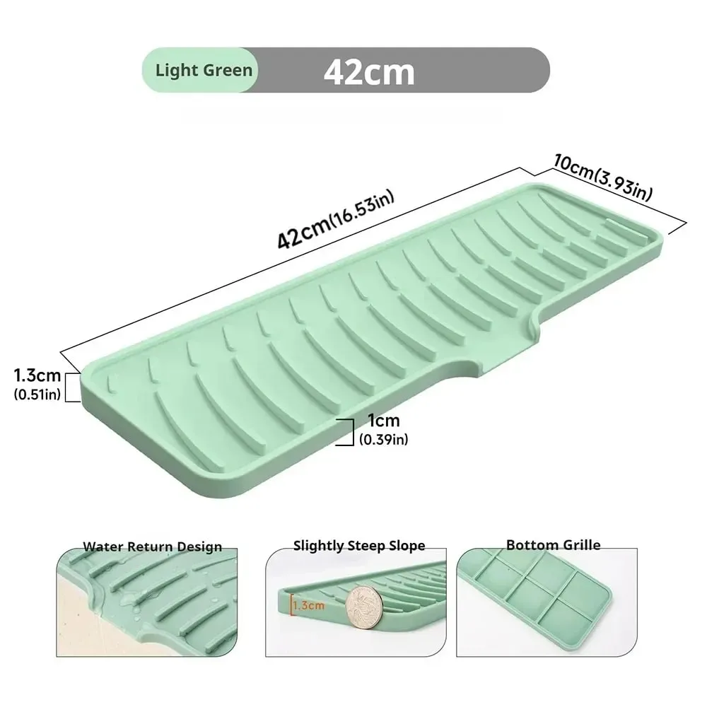 Kitchen Faucet Splash Pad Silicone Sink Faucet Splash Guard Mat Sponge Drain Pad Countertop Protector for Kitchen Bath Gadgets — image 19