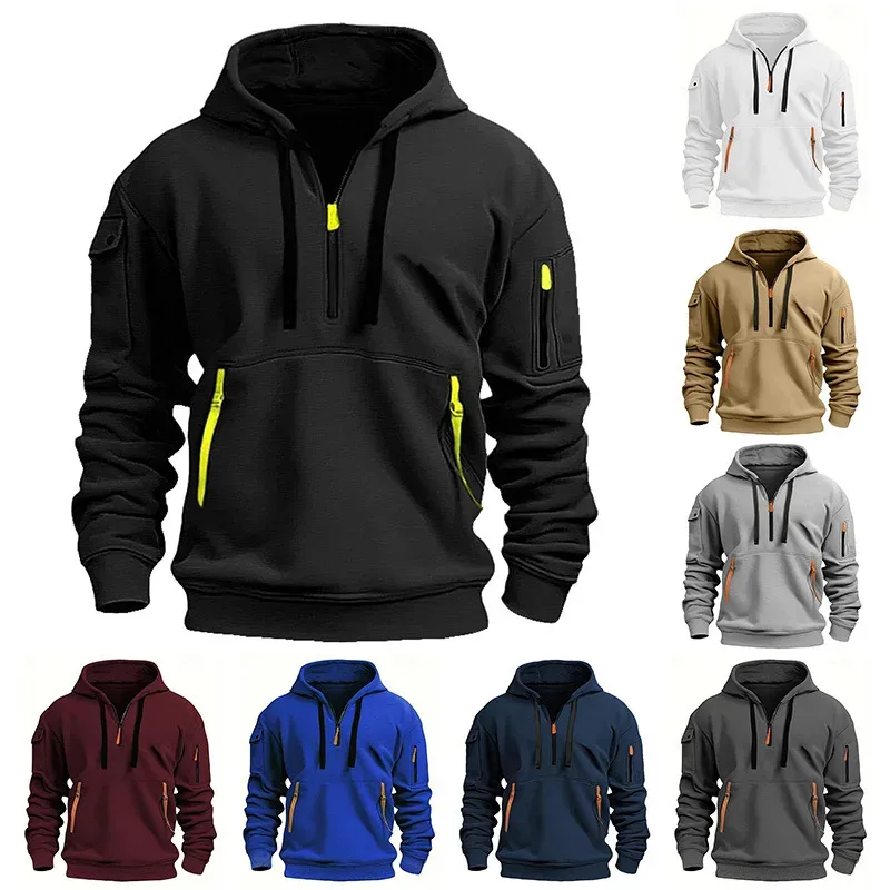Customized DIY Printed Hoodies for Men and Women, Loose Casual Sportswear with Zipper, Long Sleeved Hoodies with Multiple Pocket — image 2