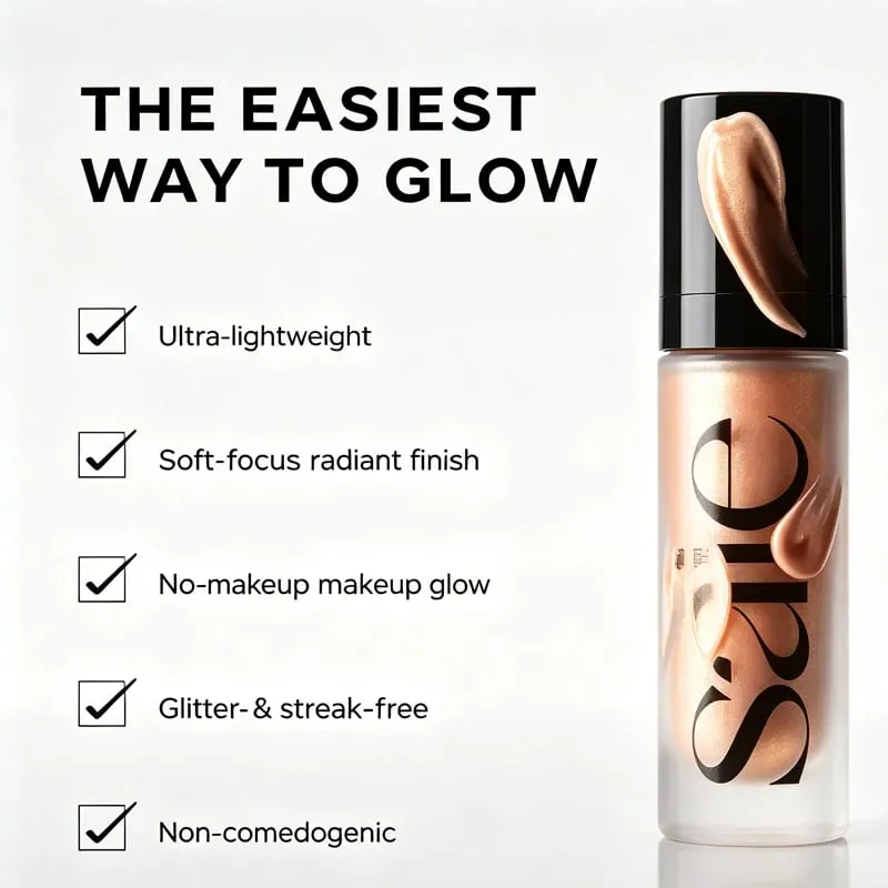 Saie Glowy Gel Hydrating Dewy Liquid Highlighter Face Contouring Body Sun-kissed Natural Radiance Blush Clean Beauty Makeup Kit