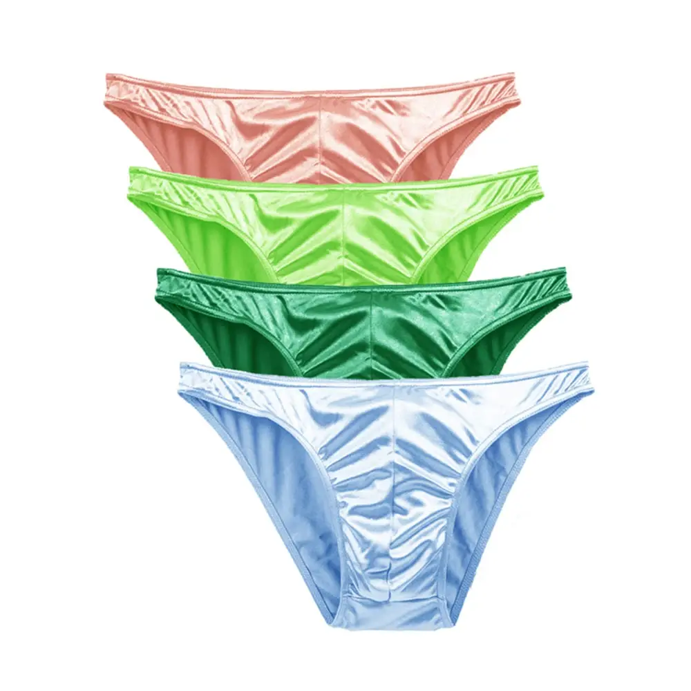 Mierside One Piese Plus Size Uomo Intimo Mutandine Rigonfiamento da uomo Mutandine di seta traspiranti Lotto di grandi dimensioni Mutande morbide S-3XL — image 3