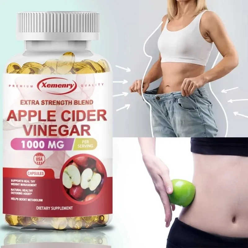 Apple Cider Vinegar Capsules - Supports Digestive Health Natural Detoxification Constipation Relief Healthy Weight Management — image 1