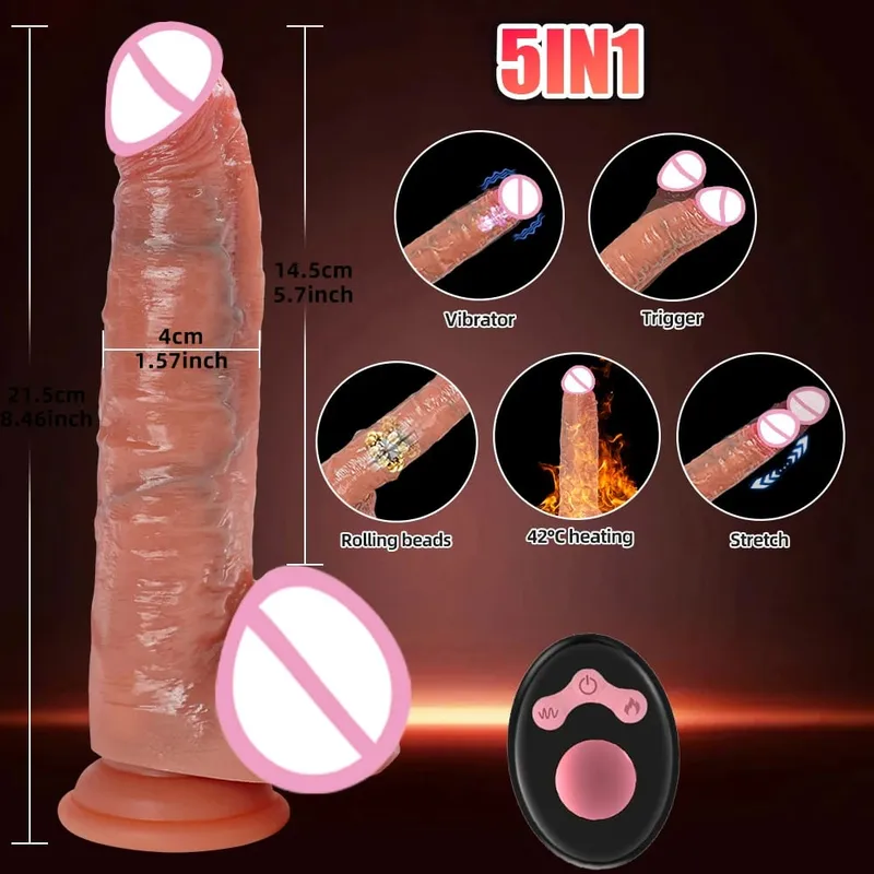 Thick Dildo Vibrator For Women Realistic Dildos Penis Remote Control Thrusting Heated Vibrators Sex Toys Anal G Spot Stimulators