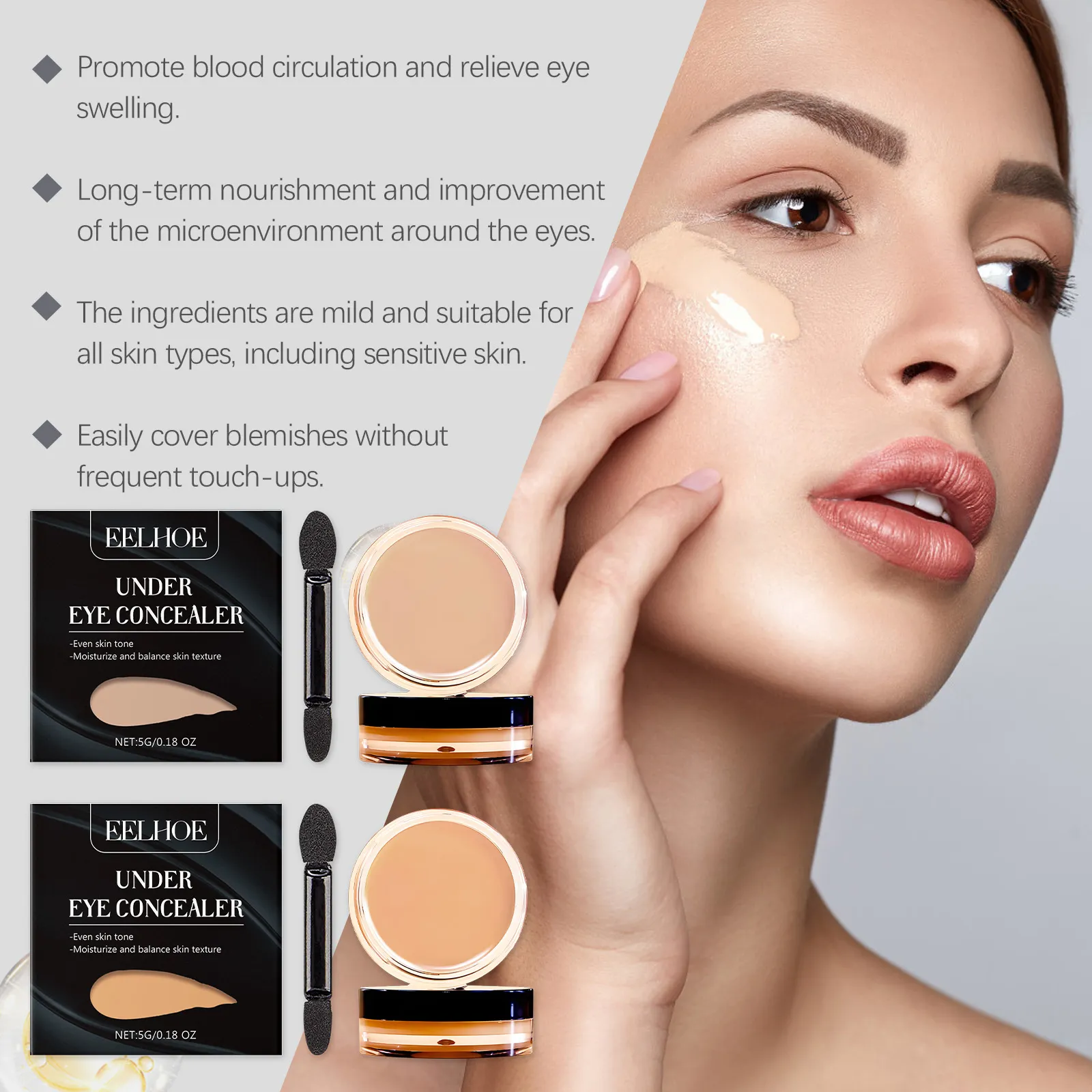 Eye Concealer Series Eye Blemishes Moisturizing Without Removing Makeup Light And Natural Fit Brighting Repair Concealer Makeup — image 4