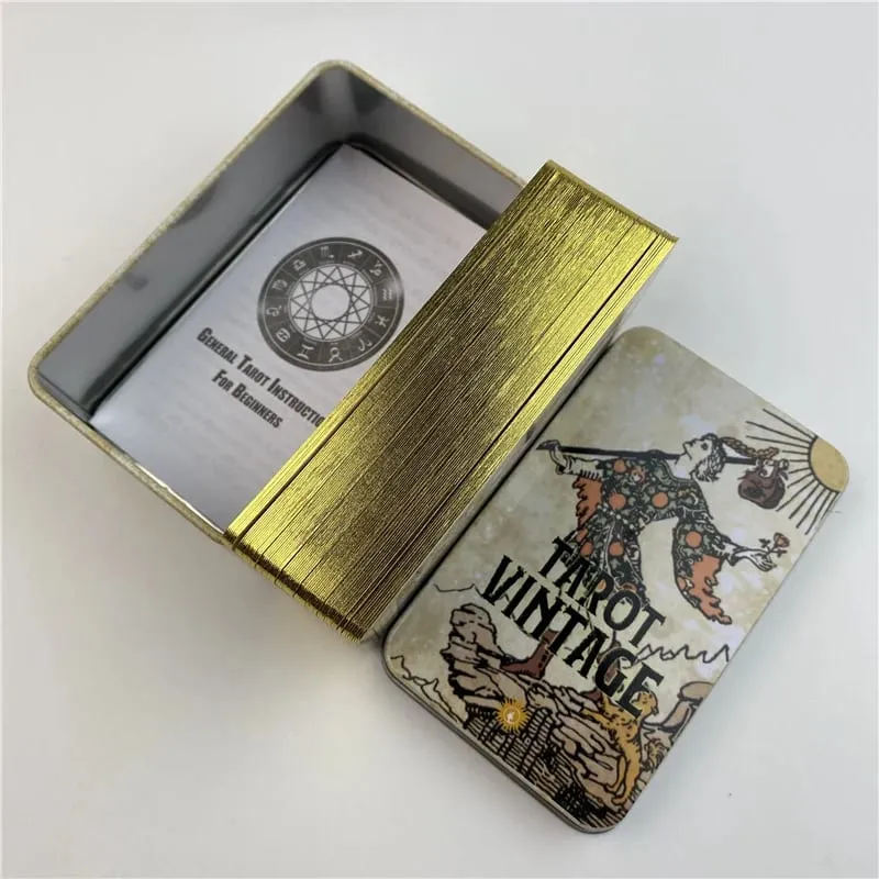 High-Quality Tin Box Tarot Vintage Cards Divination Deck With Paper Guidebook English Version Classical Board Games — image 5