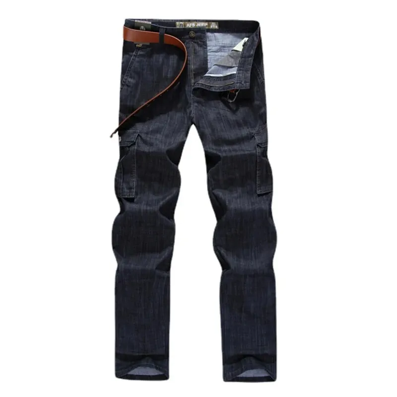 High Quality Men's Jeans Multi Pocket Denim Cargo Pants Oversized Casual Pants Men Clothing Loose Trousers 29-44 — image 5