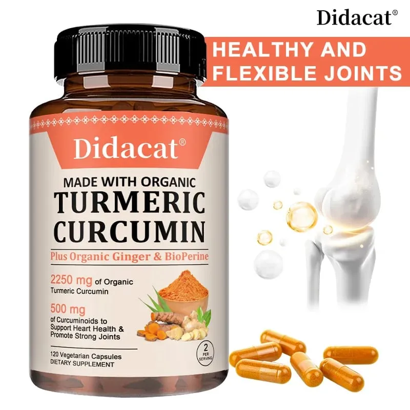 Organic Curcumin 2250 Mg + Bioperine Highly Absorbed Supports Cardiovascular and Joint Health — image 3