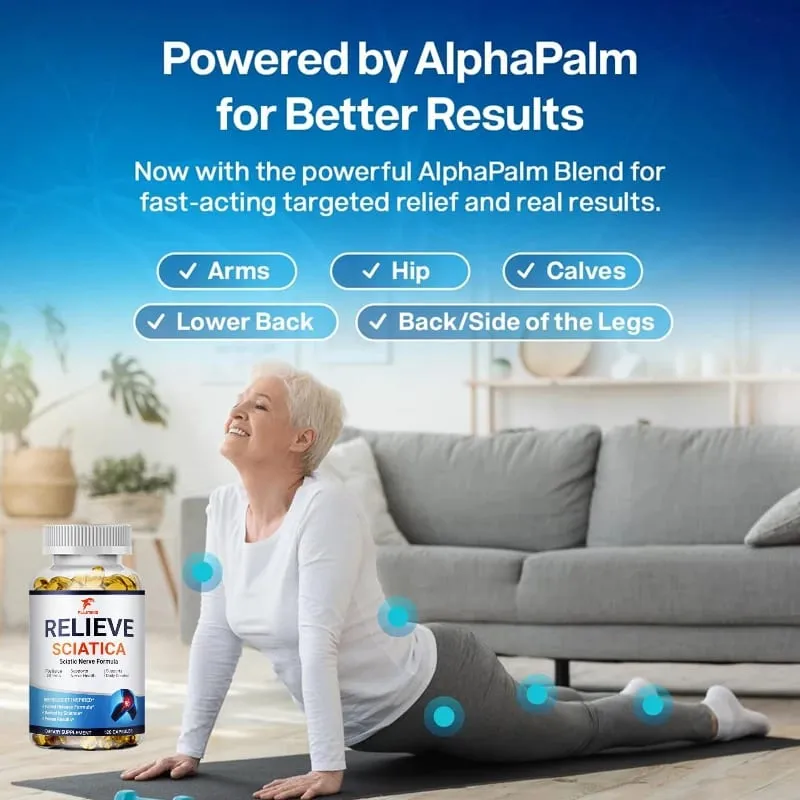 Relieve Sciatica Capsules - Helps Relieve Joint Pain Supports Daily Nervous System Bone & Nerve Health Balances Inflammation