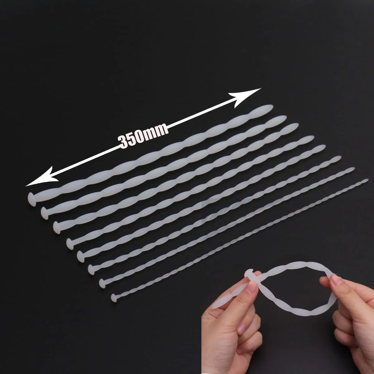 Manyjoy 8 Sizes White Wave Shape Silicone Urethral Dilator Male Masturbation Blockage Stimulator Catheter Adult Sex Toys for Men — image 6