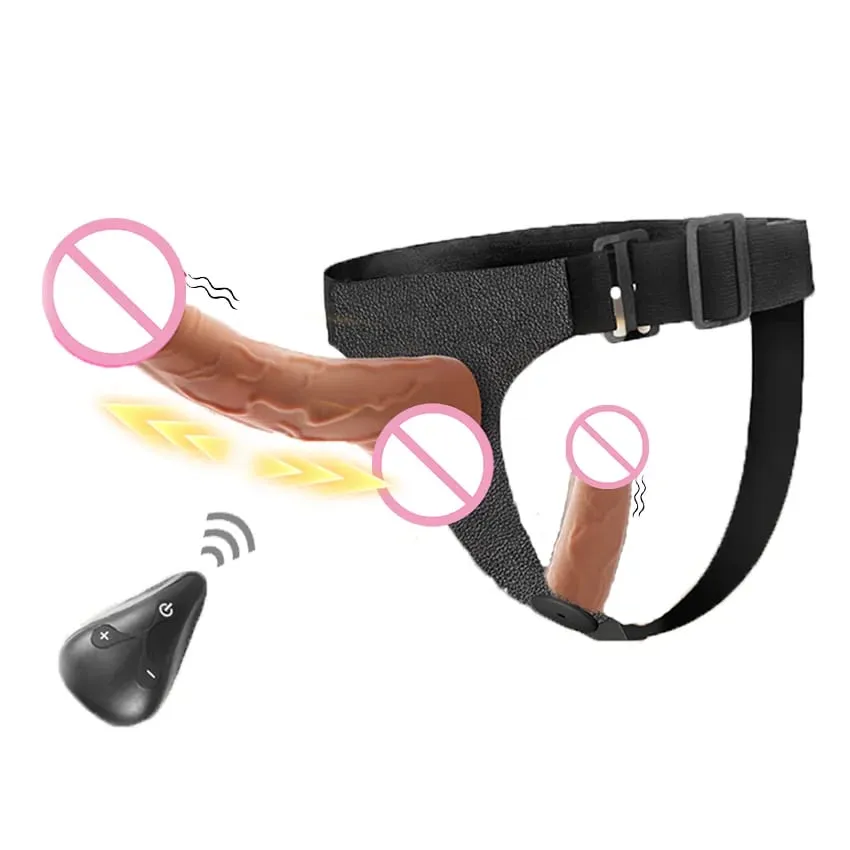 Strap On Double Head Telescopic Dildo Vibrator Realistic Wearable Massager Artificial Panties For Lesbian Adult Products Sex Toy — image 6