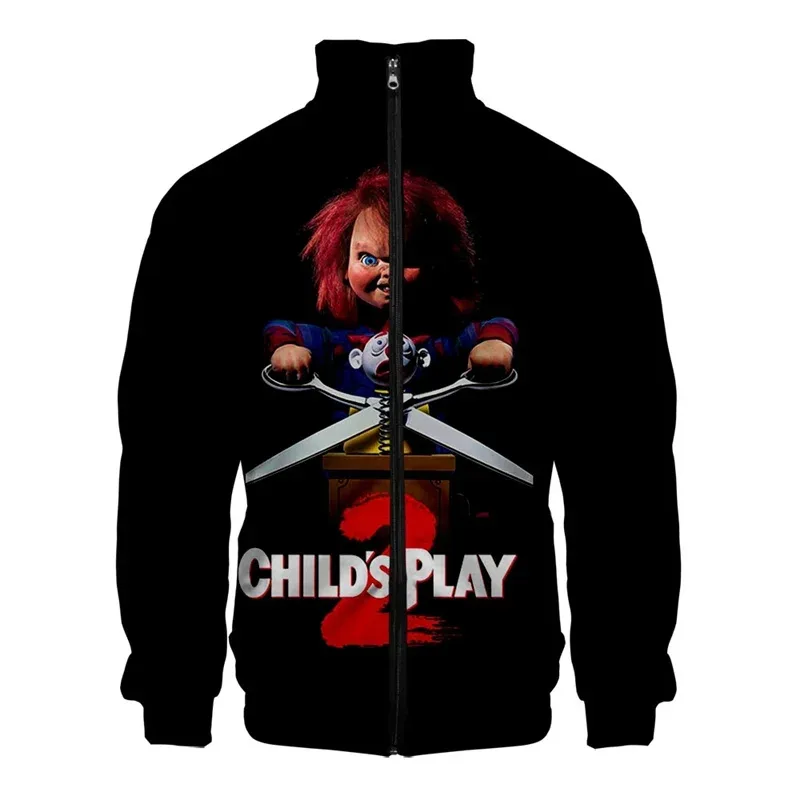 Coats Horror Movie Chucky Stand Collar Jackets Seed of Chucky Sweatshirt Cosplay Costume Long Sleeve Zipper Hoodies