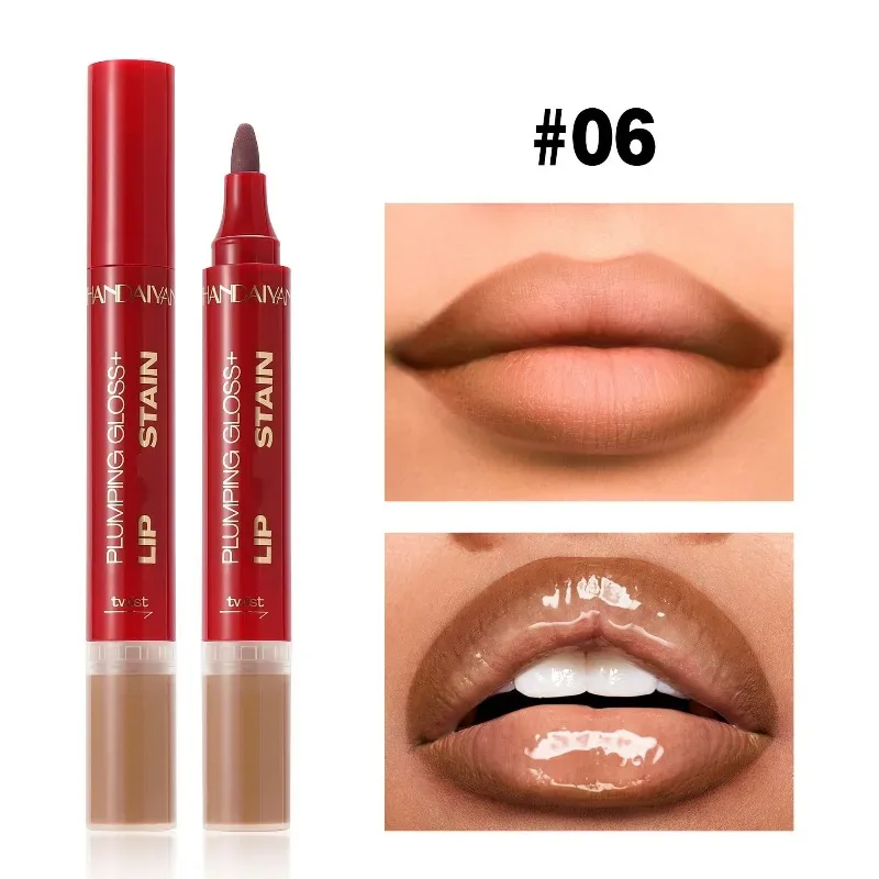 Double-headed Liquid Lip Gloss Pen Lip Contour Liner Oil 2 in 1 Lip Glaze Long Lasting Moisturizing Plumping Lips Stain Makeup — image 12