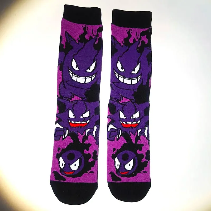Pokemon Men's Fashion Trend Long Socks Cartoon Anime Figure Pikachu Eevee Gengar Unisex Athletic Harajuku Socks