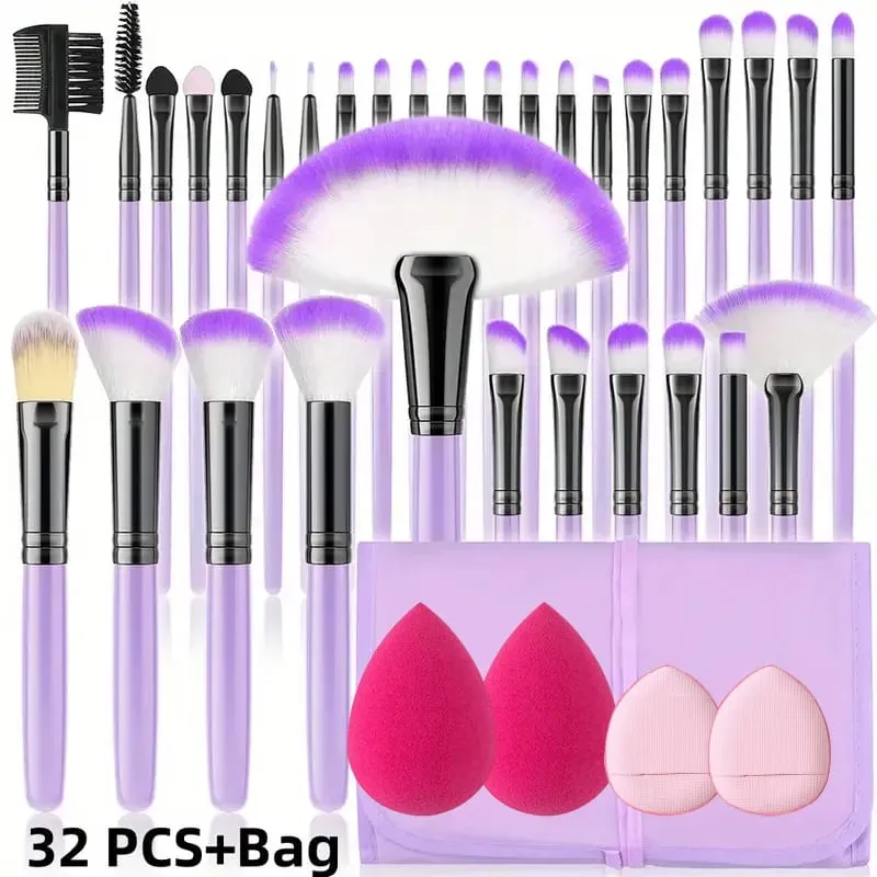 New 10/32PCS Makeup Brushes Set Soft Fluffy Powder Foundation Contour Blush Concealer Eyeshadow Blending Highlighter Beauty Tool — image 1