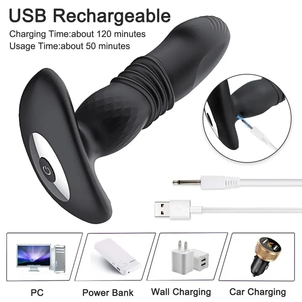 APP Control Vibrator Telescopic Vibrating Anal Plug Remote Control Sex Toy for Adult Anal Dildo Male Prostate Massager Anal Plug — image 3