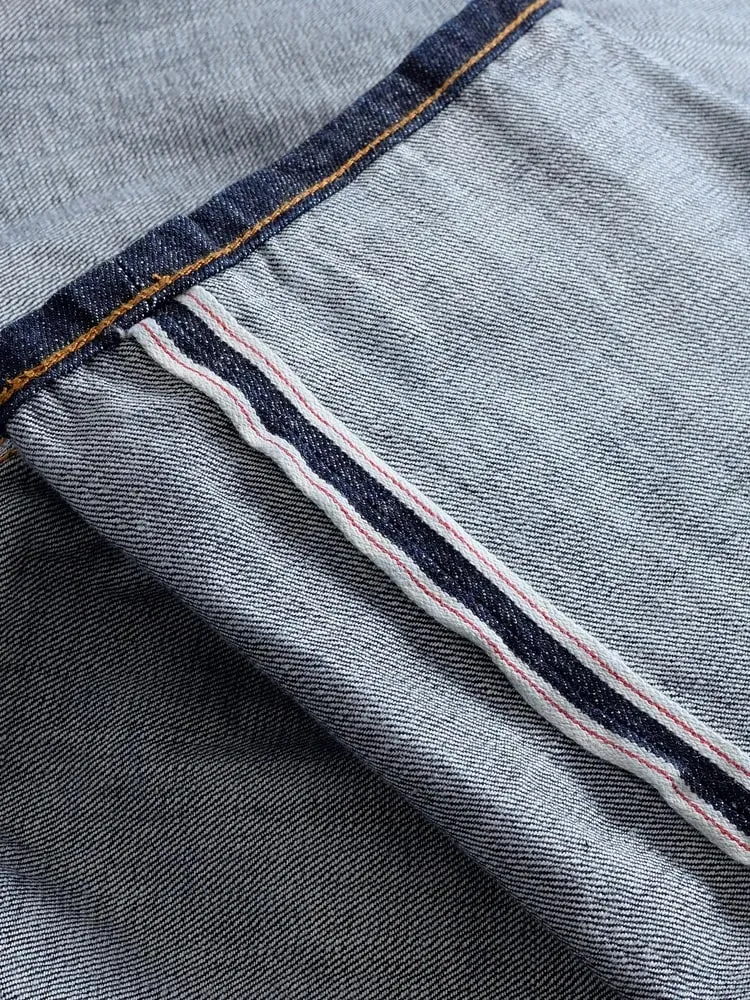 16oz Heavyweight Red Selvedge Denim Jeans for Men High Quality Loose Straight Pants One Wash Autumn Casual 100% Cotton Y2K — image 5