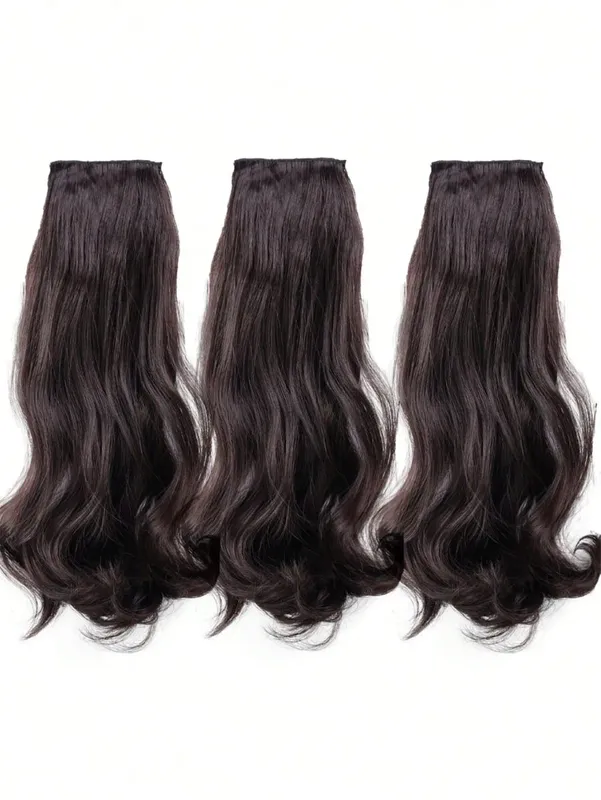 3pcs/set Clip in Hair Extensions Synthetic Hairpieces 20inch Thick Long Straight Clip in on Hair Extensions for Women Girls