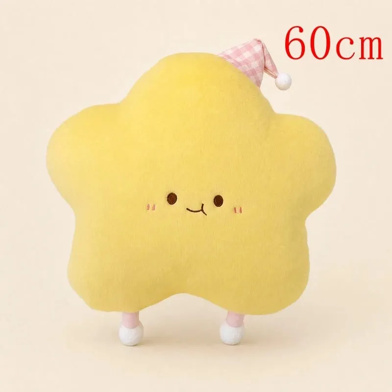 40-60cm Cute Star Plush Pillow with Sleep Hat Kawaii Star Stuffed Cushion Soft Fluffy Sofa Throw Pillow Girl Bedroom Home Decor — image 13