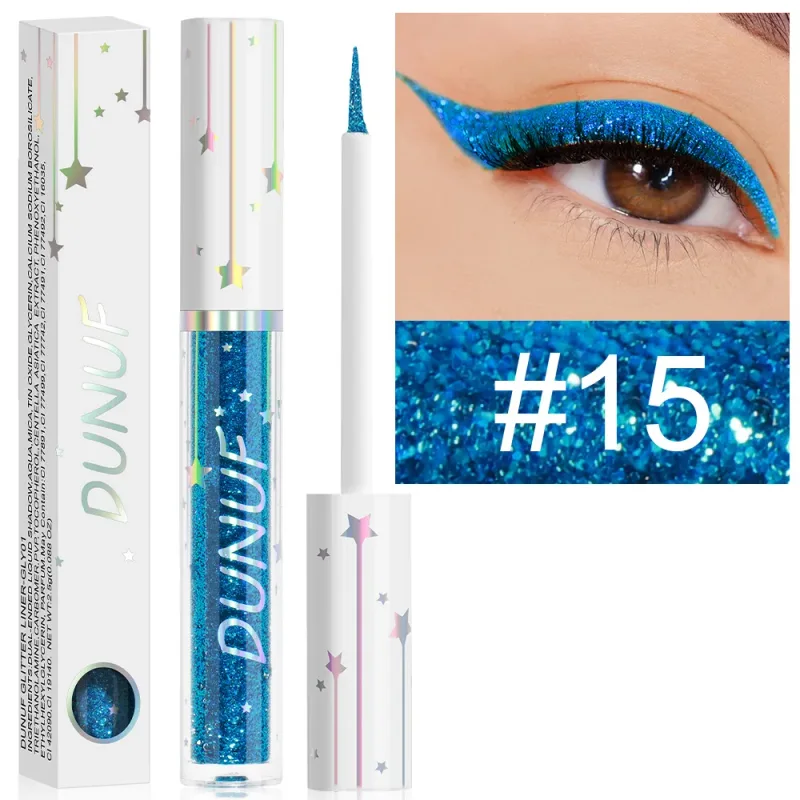 Diamond Blue Sequins Eyeliner Glitter Shiny Brighten Lying Silkworm Makeup Highlight Liquid Eye Liners Pigment Green Silver Gold — image 21