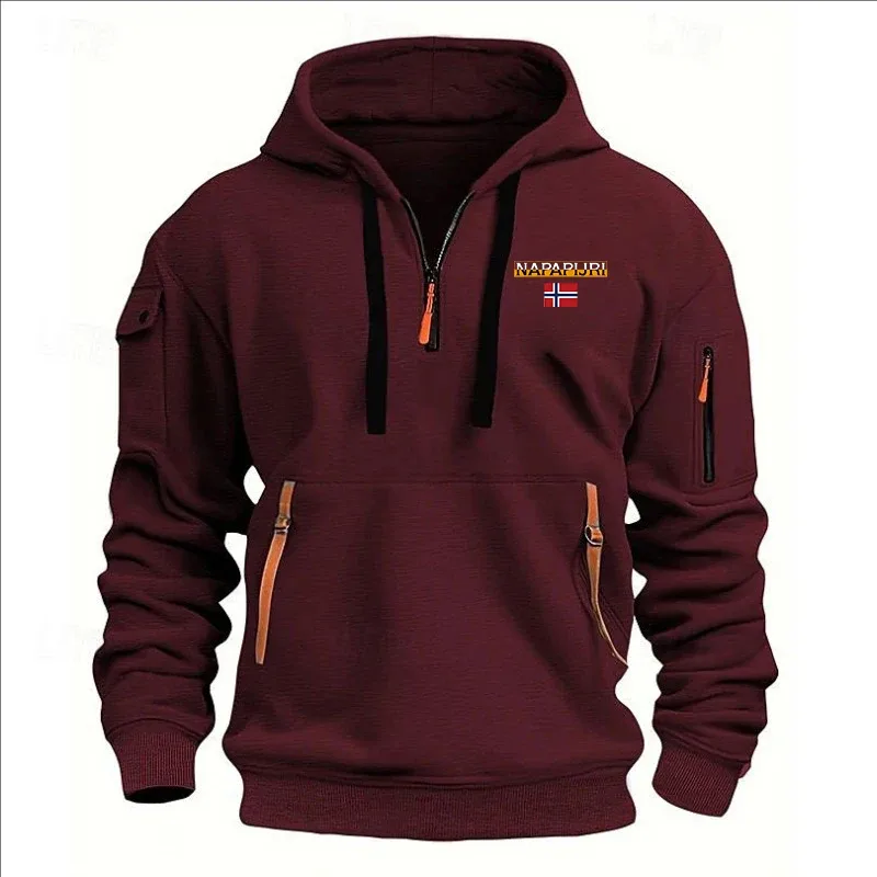 Men's and Women's Printed Hooded Sweatshirts Loose Pullover Black Camel Fashionable Spring and Autumn Hoodies for Men and Women