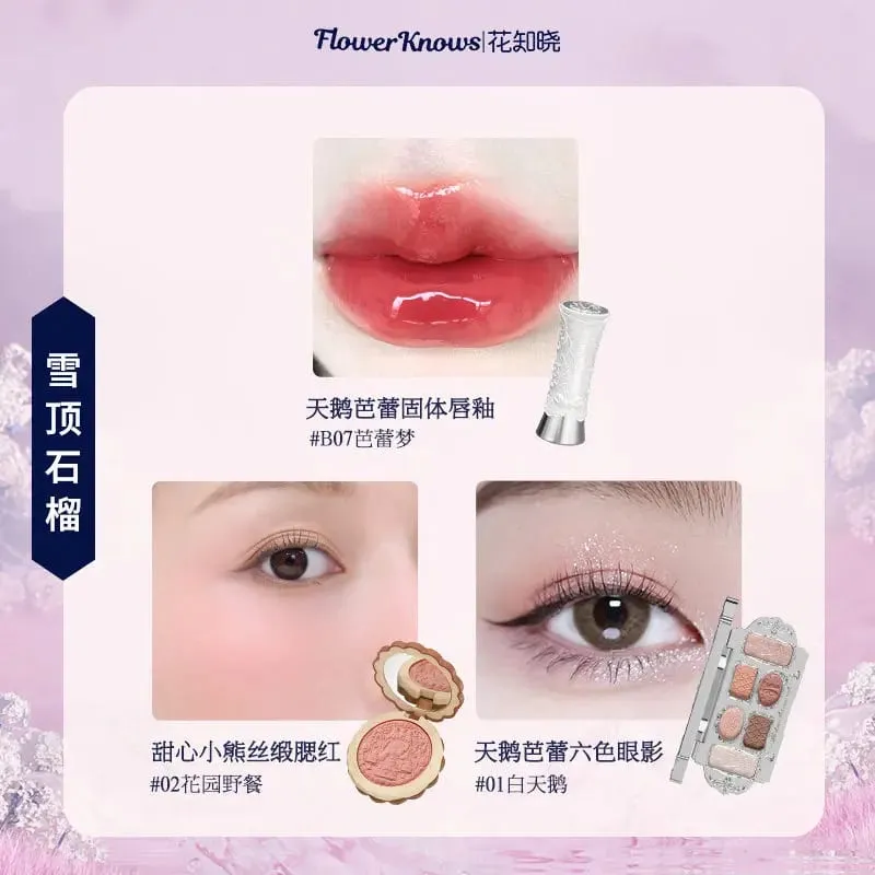 Flowerknows Complete Makeup Gift Set Long-Lasting Lip Glaze Blush & Shimmer Eyeshadow Palette All-in-One Beauty Kit Gift Box — image 10