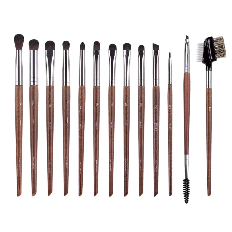 5pcs/set Natural Wood Eyeshadow Makeup Brushes Eye Detail Make Up Brush Concealer Crease Smudge Cosmetic tools Set Thin liner — image 6