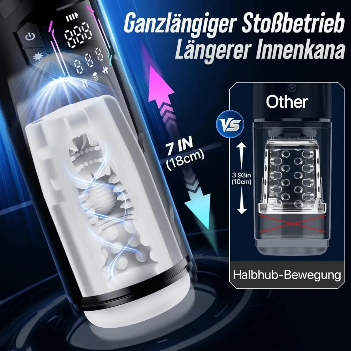 Automatisk mandlig masturbator håndfri 7 teleskoper & sutte- og vibrationslomme fisse sexlegetøj til mænd Voksne Stempelmastubator — image 5