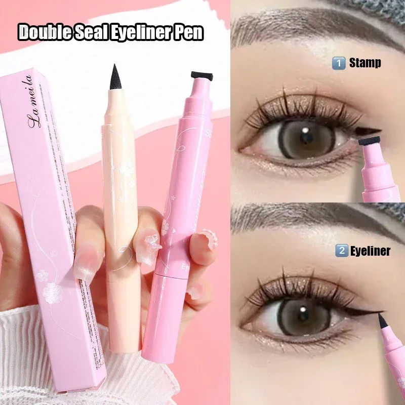 Moon Flower Star Eyeliner Stamp Pen 2IN1 Black Liquid Eye Liner Pencil Love Heart Triangle Waterproof Quick Dry Makeup Cosmetic