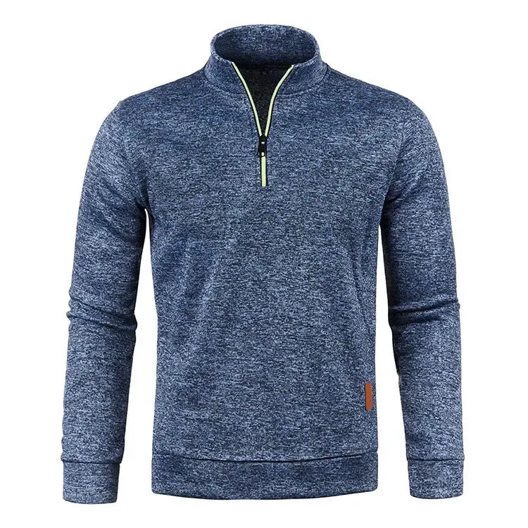 Men's Knitted Sweatshirts Casual Thicker Half Zip Pullovers For Male Hoody Man Solid Color Turtleneck Sweater Coats BSD-ZW118 — image 8