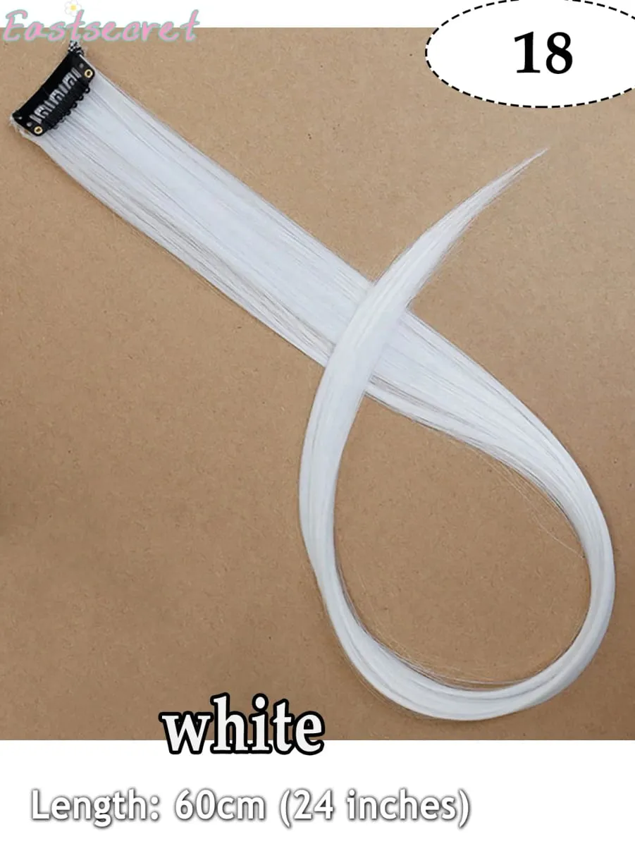 Long Straight Hair In Extensions Synthetic Clip In Hair Extensions for Women Halloween Christmas Party Cosplay Multiple Colors — image 18