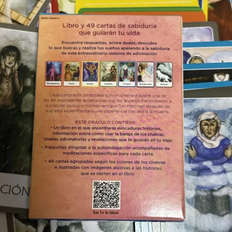 Chakras Oráculo De Los Chakra Oracle Cards 49 Deck 10.4*7.4cm Spanish Version Fate Divination Tarot Board Playing Game — image 5