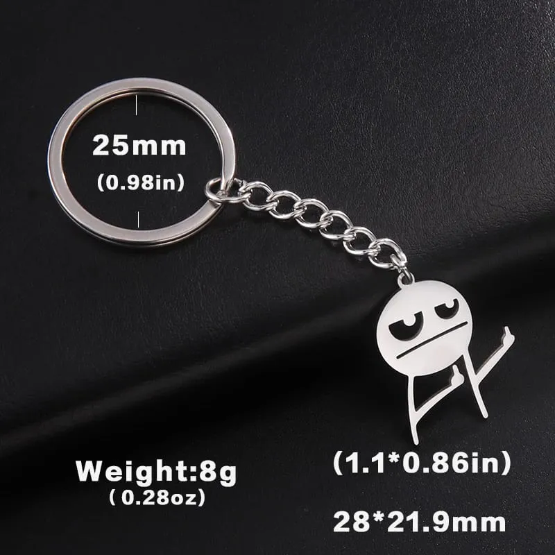 Teamer Funny Middle Finger Stickman Keychain 2026 Cute Trend School Bag Car Key Pendant Couple New Trinket Gift Keyring