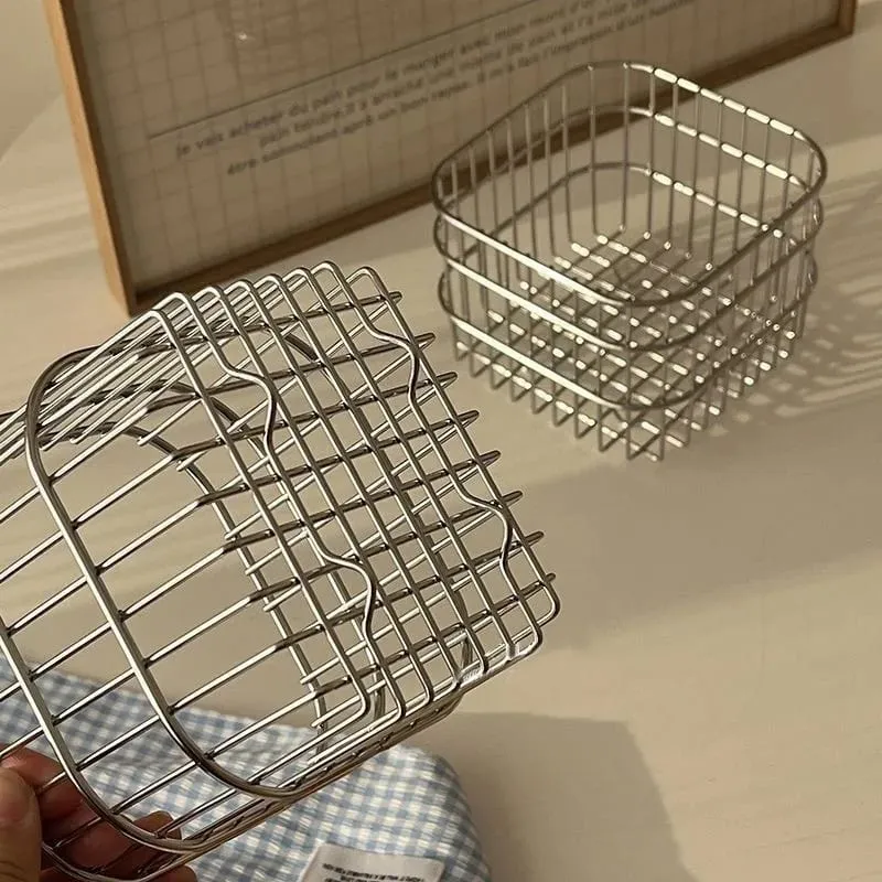 Stainless Steel Comestic Tools Storage Basket Multi-Purpose Makeup Brushes Skincare Tools Perfume Organizer Cosmetic Sorting Box — image 5