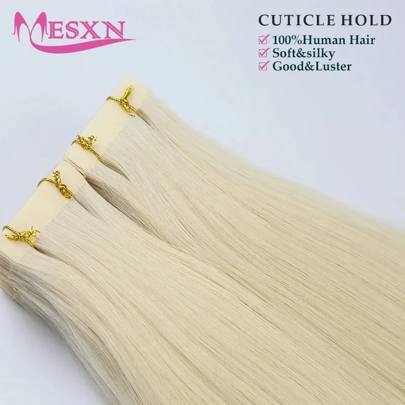 High Quality Tape in Extensions 100% Human Hair Invisible SKin Weft 12"-22" inch 613 color Adhesive Real Natural Hair For Women — image 4