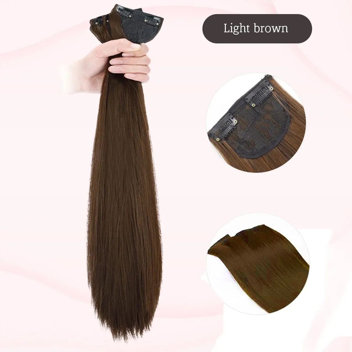 16-24 inch synthetic hair extension Wig patch invisible seamless for women three straight to increase hair volume